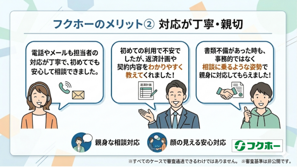 フクホーのメリット③ 丁寧・親切